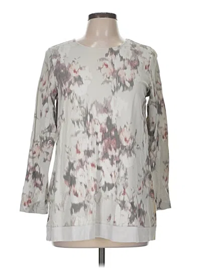 Pre-owned Purejill Long Sleeve Blouse In Gray
