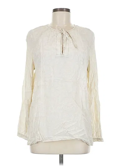Pre-owned Purejill Long Sleeve Blouse In Ivory