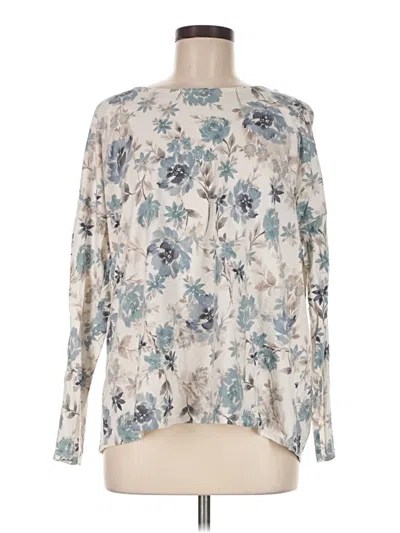 Pre-owned Purejill Long Sleeve Blouse In Ivory