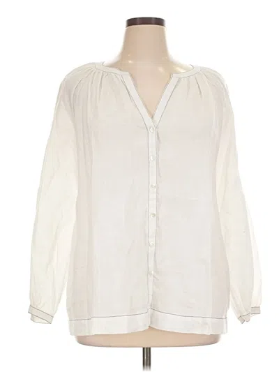 Pre-owned Purejill Long Sleeve Blouse In Ivory