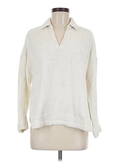 Pre-owned Purejill Long Sleeve Blouse In Ivory