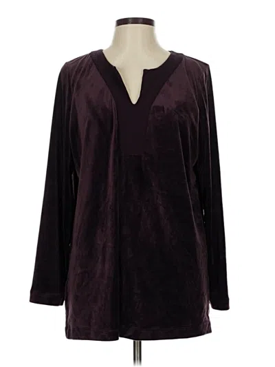 Pre-owned Purejill Long Sleeve Blouse In Purple