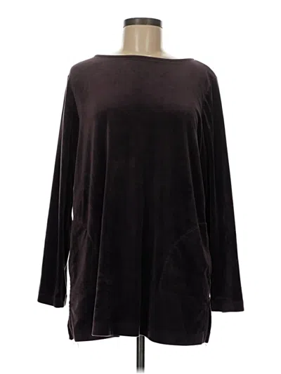 Pre-owned Purejill Long Sleeve Top Black Boatneck Tops