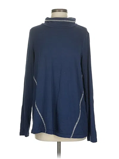 Pre-owned Purejill Long Sleeve Top Blue Turtleneck Tops