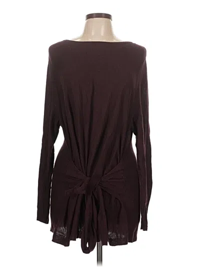 Pre-owned Purejill Long Sleeve Top Burgundy Boatneck Tops