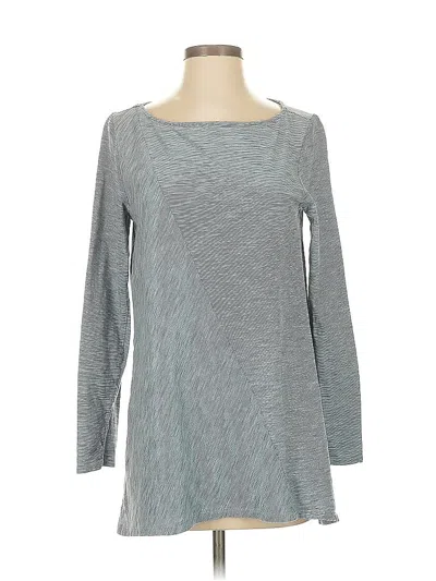 Pre-owned Purejill Long Sleeve Top Gray Boatneck Tops