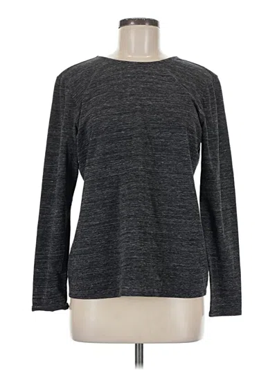 Purejill Long Sleeve Top Gray Crew Neck Tops