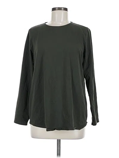 Pre-owned Purejill Long Sleeve Top Green Crew Neck Tops