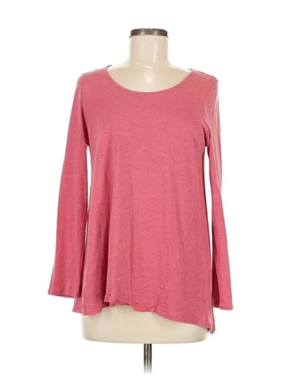 Pre-owned Purejill Long Sleeve Top Pink Boatneck Tops