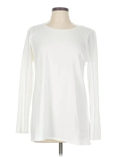 Pre-owned Purejill Long Sleeve Top White Boatneck Tops