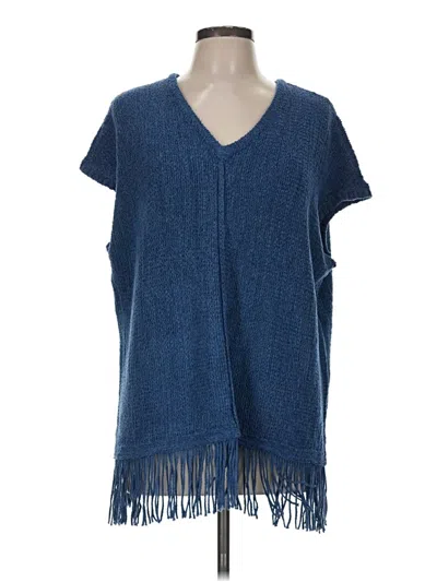 Pre-owned Purejill Poncho In Blue