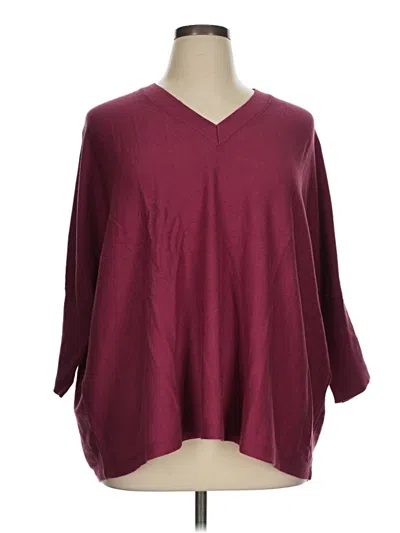 Pre-owned Purejill Poncho In Burgundy