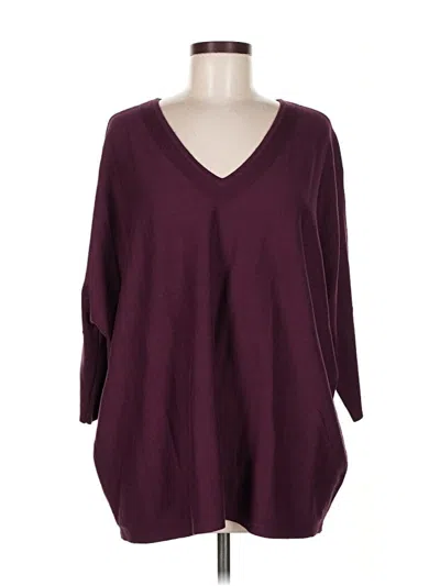 Pre-owned Purejill Pullover Sweater In Burgundy