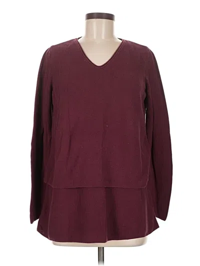 Pre-owned Purejill Pullover Sweater In Burgundy