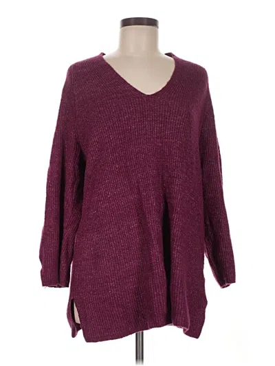 Pre-owned Purejill Pullover Sweater In Burgundy