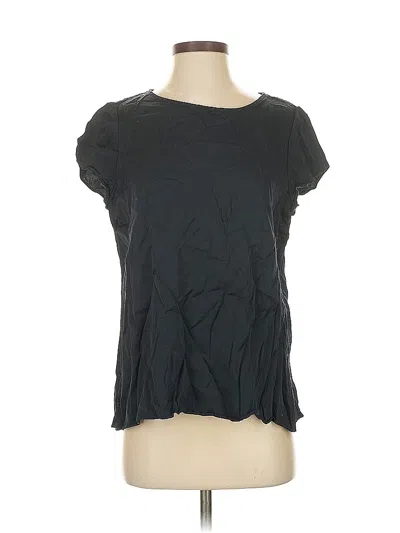 Pre-owned Purejill Short Sleeve Blouse In Black