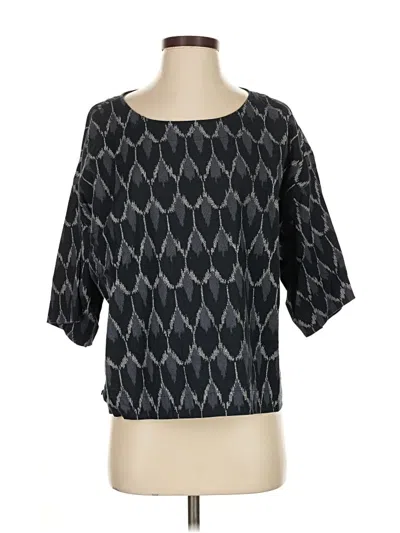 Pre-owned Purejill Short Sleeve Blouse In Black