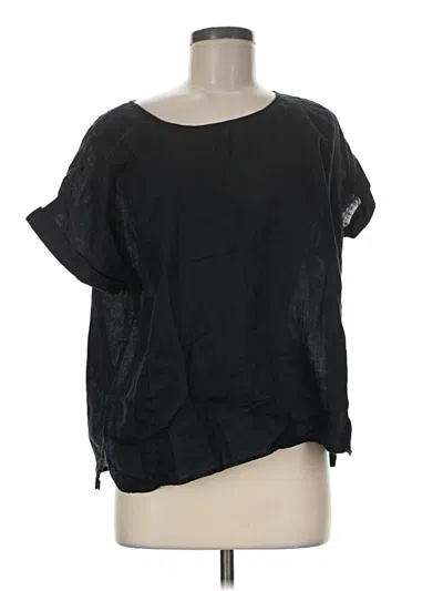 Pre-owned Purejill Short Sleeve Blouse In Black