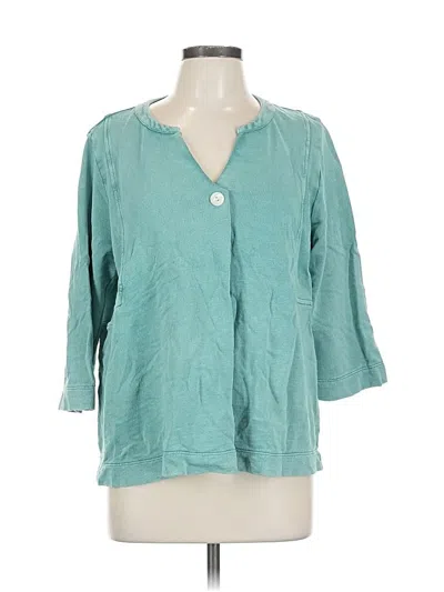 Pre-owned Purejill Short Sleeve Blouse In Blue
