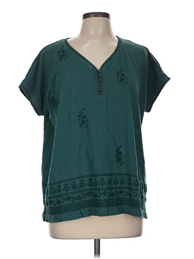Pre-owned Purejill Short Sleeve Blouse In Blue