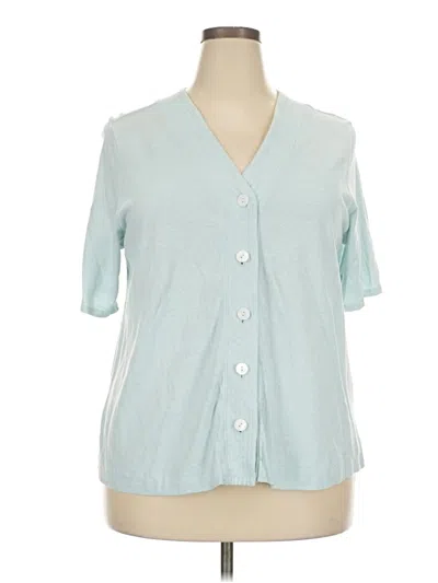 Pre-owned Purejill Short Sleeve Blouse In Blue