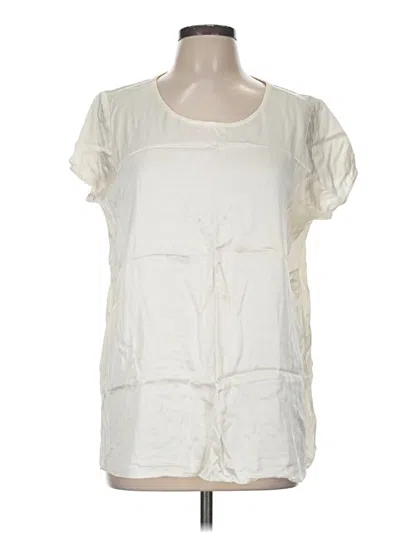 Pre-owned Purejill Short Sleeve Blouse In Ivory