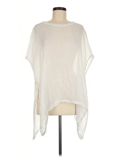 Pre-owned Purejill Short Sleeve Blouse In Ivory