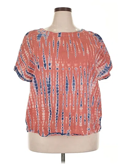 Pre-owned Purejill Short Sleeve Blouse In Orange