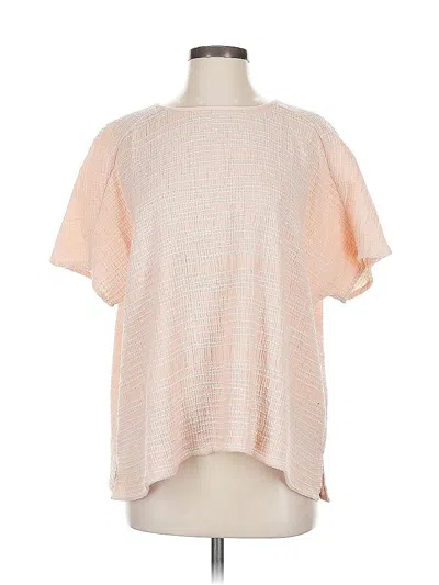 Pre-owned Purejill Short Sleeve Blouse In Pink