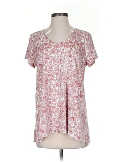 Pre-owned Purejill Short Sleeve Blouse In Pink
