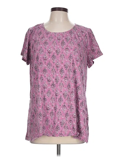 Pre-owned Purejill Short Sleeve Blouse In Pink