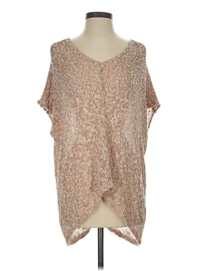 Pre-owned Purejill Short Sleeve Blouse In Tan