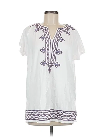 Pre-owned Purejill Short Sleeve Blouse In White