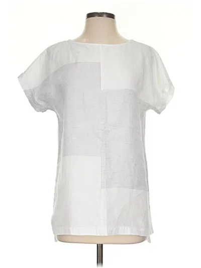 Pre-owned Purejill Short Sleeve Blouse In White