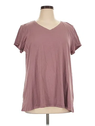 Pre-owned Purejill Short Sleeve Top Burgundy V-neck Tops