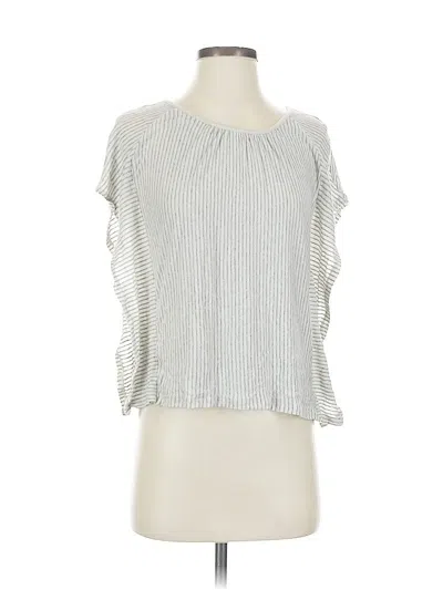 Pre-owned Purejill Short Sleeve Top Silver Cold Shoulder Neckline Tops