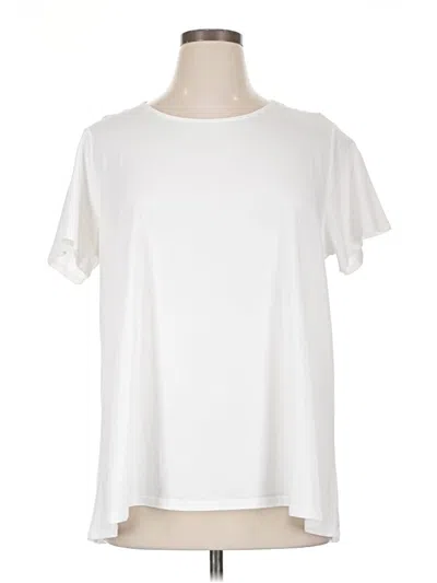 Pre-owned Purejill Short Sleeve Top White Crew Neck Tops