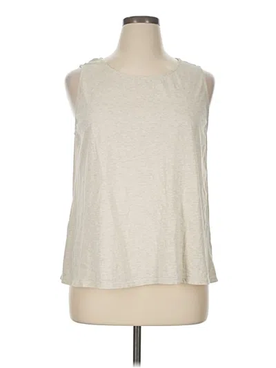 Pre-owned Purejill Sleeveless Top Ivory Crew Neck Tops In White