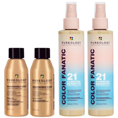 Pureology Color Fanatic Nanoworks Gold Mini Shampoo And Conditioner Routine Duo For Very Dry Hair In White