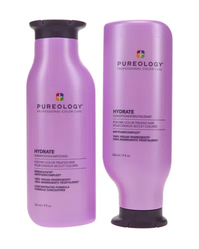 Pureology Hydrate Shampoo 9oz & Hydrate Condition In Transparent