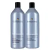 PUREOLOGY STRENGTH CURE BLONDE SHAMPOO AND CONDITIONER TONING ROUTINE FOR BRASSY, COLOUR TREATED HAIR 1000ML