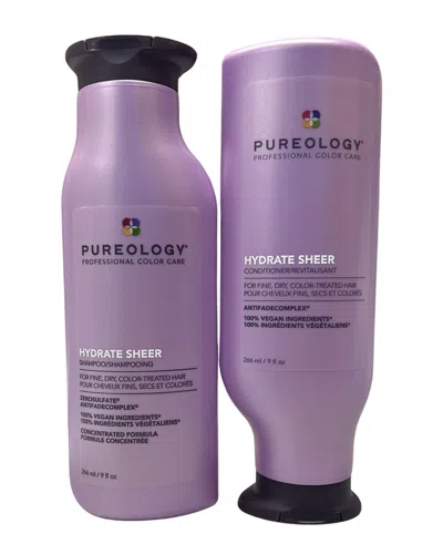 Pureology Unisex 9oz Hydrate Sheer Shampoo & Conditioner Duo In White