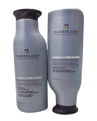 Pureology Unisex 9oz Strength Cure Blonde Purple Shampoo & Conditioner Duo In White