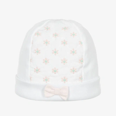 Pureté Du... Bébé Pureté Du. Bébé Baby Girls White Floral Cotton Hat