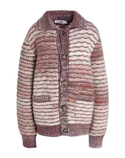 Purim Woman Cardigan Plum Size 14 Alpaca Wool, Wool, Polyamide In Multi