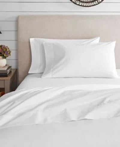 Purity Home 300 Thread Count Brushed Cotton Percale Sheet Sets In White