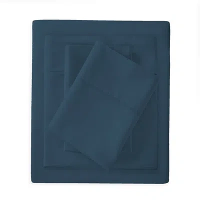Purity Home Soft & Silky Cotton Rayon Sheet Set In Dark Blue