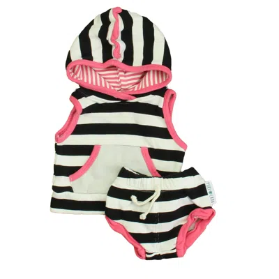 Pre-owned Purl Lamb Kids' Girls White Black Pink Apparel Sets