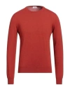 Puro Man Sweater Rust Size 38 Merino Wool In Red