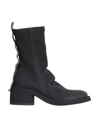 Puro Stretch Leather Ankle Boot In Black
